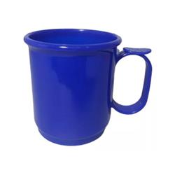 JARRO MUG PLASTICO 9CM C/APOYA DEDO AZUL