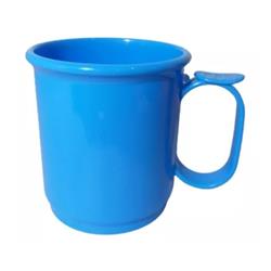 JARRO MUG PLASTICO 9CM C/APOYA DEDO CELESTE