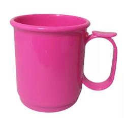 JARRO MUG PLASTICO 9CM C/APOYA DEDO ROSA