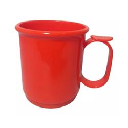 JARRO MUG PLASTICO 9CM C/APOYA DEDO ROJO