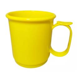 JARRO MUG PLASTICO 9CM C/APOYA DEDO AMARILLO